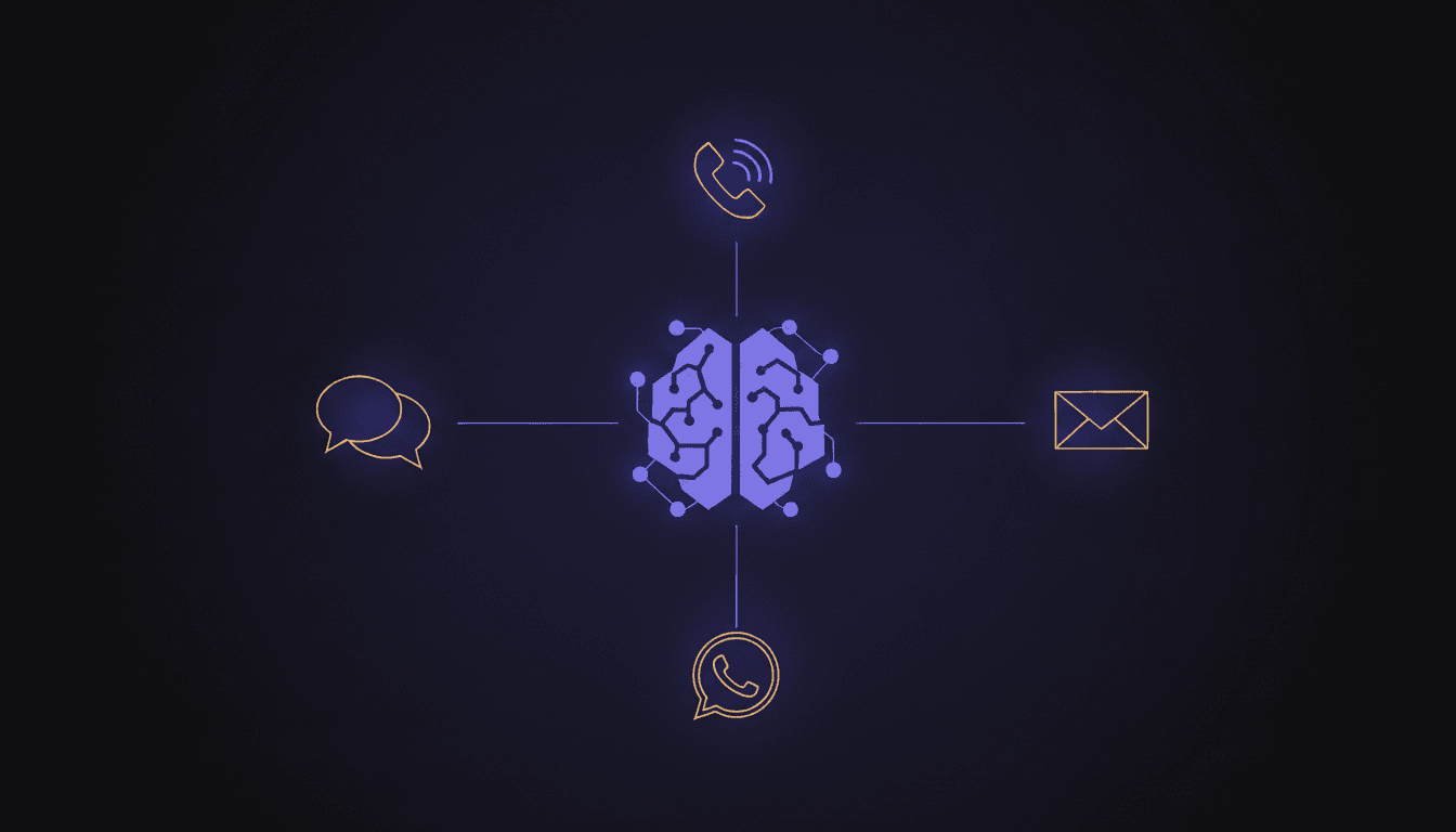 AurionAI platform dashboard showing voice, chat and inbox channels