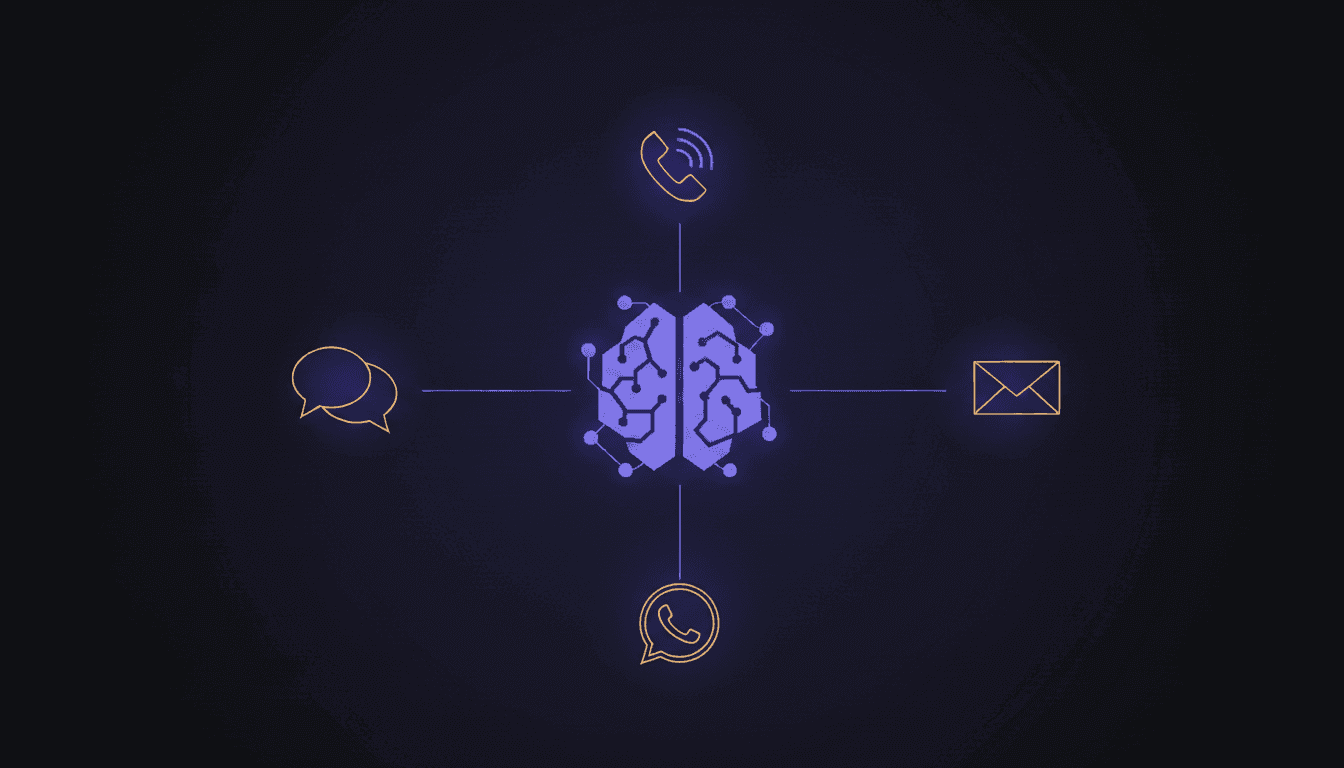 AurionAI platform dashboard showing voice, chat and inbox channels